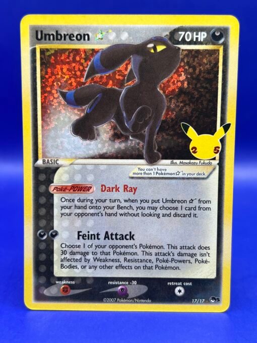 2007 Pokemon Celebrations 25th Classic Collection Umbreon 17/17 Gold Star NM - Image 2