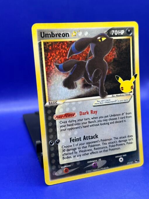 2007 Pokemon Celebrations 25th Classic Collection Umbreon 17/17 Gold Star NM - Image 3