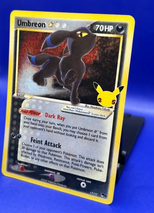2007 Pokemon Celebrations 25th Classic Collection Umbreon 17/17 Gold Star NM - Image 4