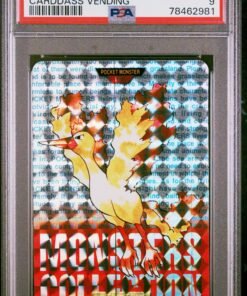 1996 POKEMON JAPANESE BANDAI CARDDASS VENDING #146 MOLTRES-PRISM RED PSA 9