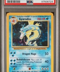 1999 -2000 POKEMON BASE SET #6 GYARADOS-HOLO PSA 8 RARE PRINT