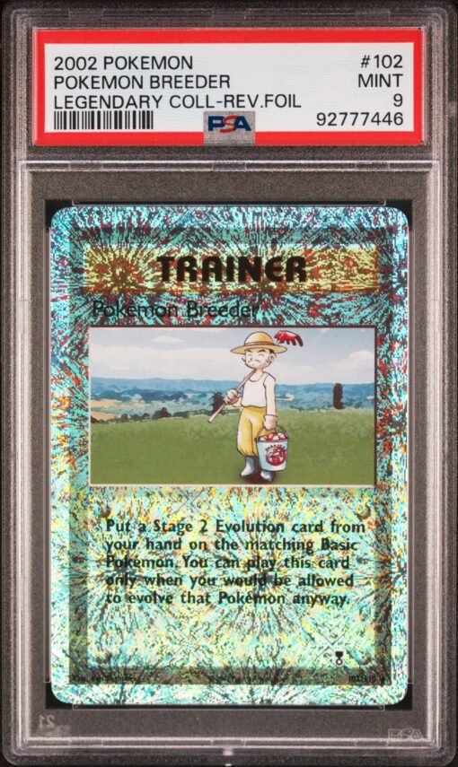 2002 POKEMON Pokemon Breeder REVERSE HOLO FOIL LEGENDARY COLLECTION #102 PSA 9