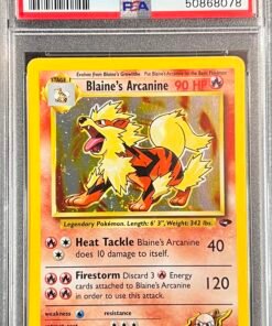 2000 POKEMON GYM CHALLENGE HOLO #1 BLAINE'S ARCANINE PSA 8