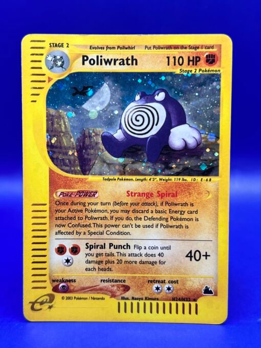 2003 Skyridge Poliwrath Holo H24/H32 Rare WOTC E-Reader LP - Image 3