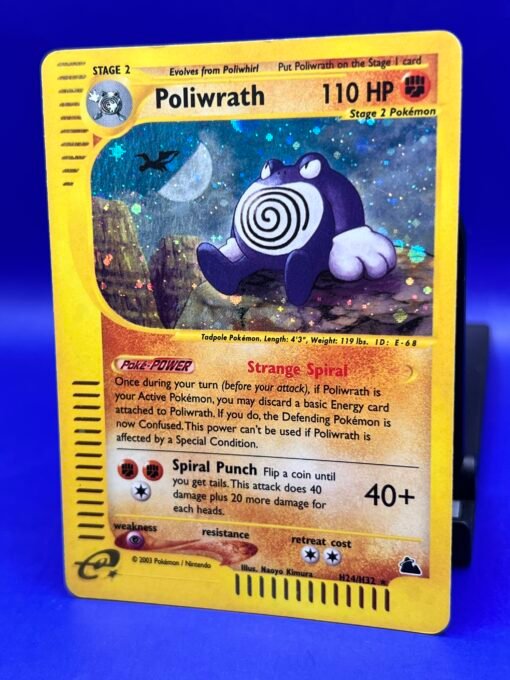 2003 Skyridge Poliwrath Holo H24/H32 Rare WOTC E-Reader LP - Image 4