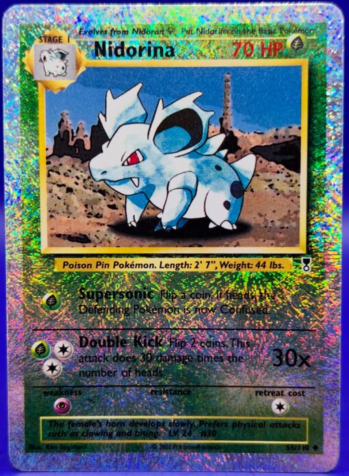 2002 POKEMON LEGENDARY COLLECTION#55 NIDORINA REVERSE FOIL LP+