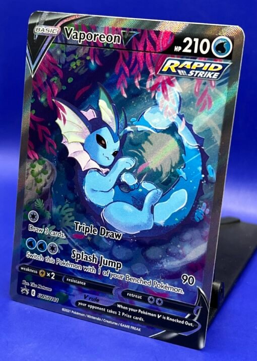 2021 Pokémon Sword & Shield Vaporeon V SWSH181 Holo Black Star Promo NM - Image 4