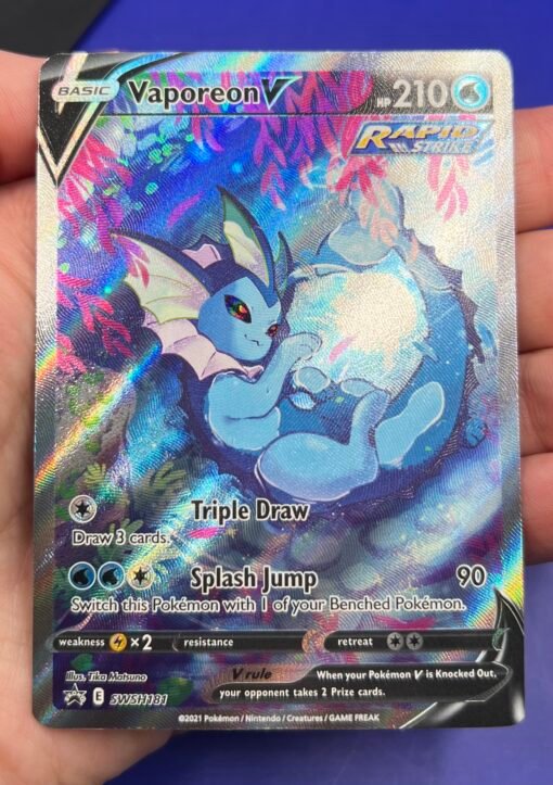 2021 Pokémon Sword & Shield Vaporeon V SWSH181 Holo Black Star Promo NM - Image 8