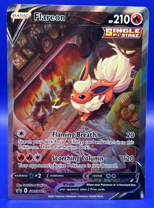 2021 Pokémon Sword & Shield Flareon V SWSH179 Holo Black Star Promo NM - Image 2