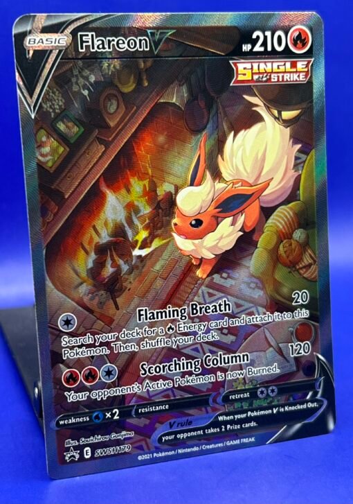 2021 Pokémon Sword & Shield Flareon V SWSH179 Holo Black Star Promo NM - Image 3