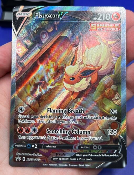 2021 Pokémon Sword & Shield Flareon V SWSH179 Holo Black Star Promo NM - Image 8