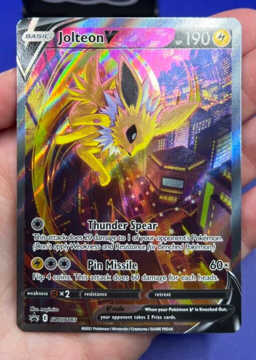 2021 Pokémon Sword & Shield Jolteon V SWSH183 Holo Black Star Promo NM - Image 9