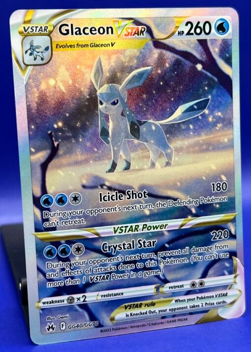 2023 Pokemon Crown Zenith Glaceon Vstar GG40 Ultra Rare NM - Image 3