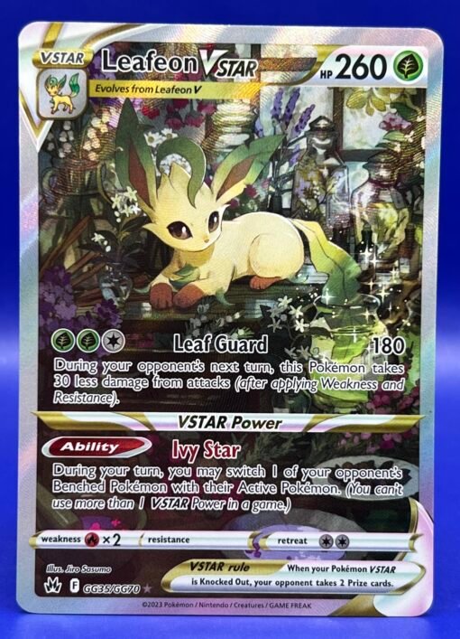2023 Pokemon Crown Zenith Leafeon VSTAR GG35 Galerian Gallery Holo NM - Image 2
