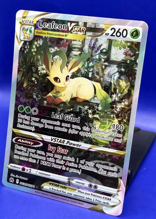 2023 Pokemon Crown Zenith Leafeon VSTAR GG35 Galerian Gallery Holo NM - Image 4
