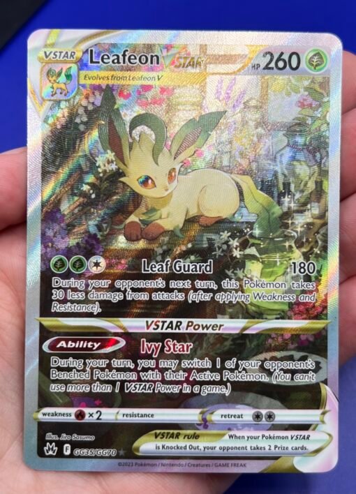 2023 Pokemon Crown Zenith Leafeon VSTAR GG35 Galerian Gallery Holo NM - Image 8