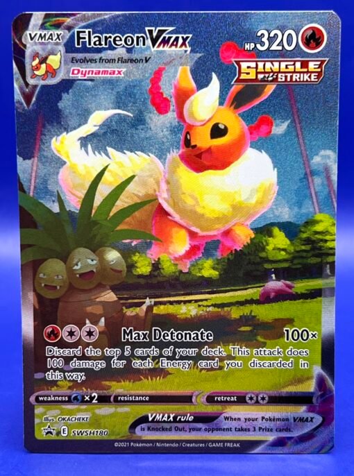 2021 Pokemon Sword & Shield Flareon VMAX SWSH180 Promo Cards Holo NM - Image 2