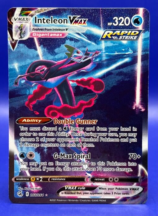 2021 Pokemon Fushion Strike Inteleon VMAX 266/264 NM - Image 2