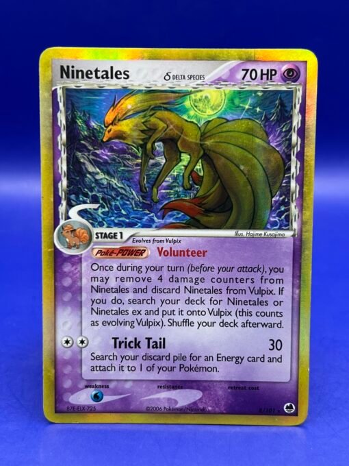 2006 Pokemon Dragon Frontiers Ninetales (Delta Species) 8/101 DMG - HP - Image 2