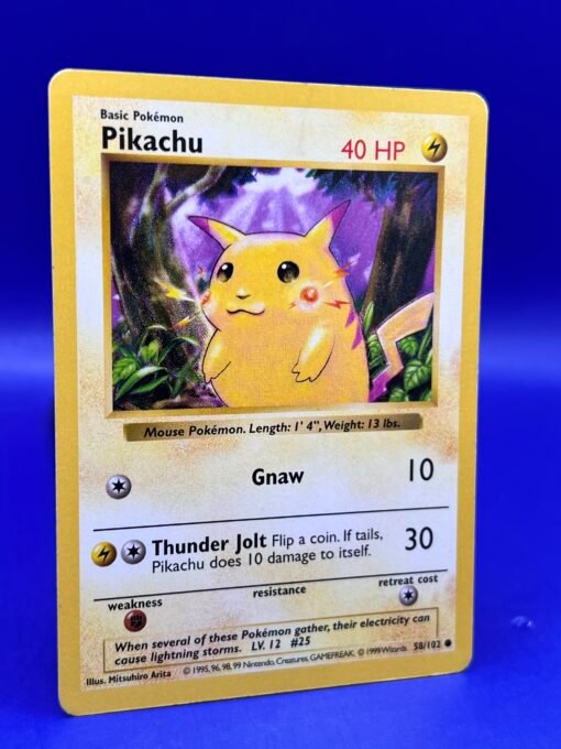 1999 Pokemon Base Set Pikachu #58 Red Cheeks Shadowless LP-MP - Image 5