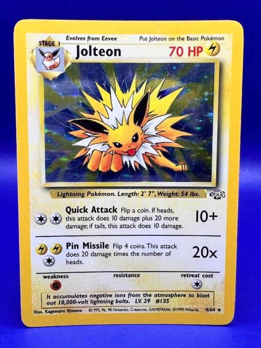 1999 Pokemon Jungle Unlimited JOLTEON Holo Rare 4/64 NM - Image 3