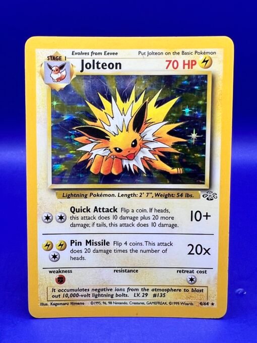 1999 Pokemon Jungle Unlimited JOLTEON Holo Rare 4/64 LP+ - Image 2