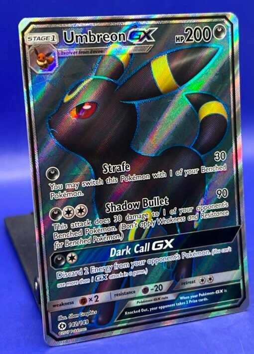2017 Pokémon Sun And Moon Base Set Umbreon GX 142/149 (Full Art) Ultra Rare LP+ NM - Image 3