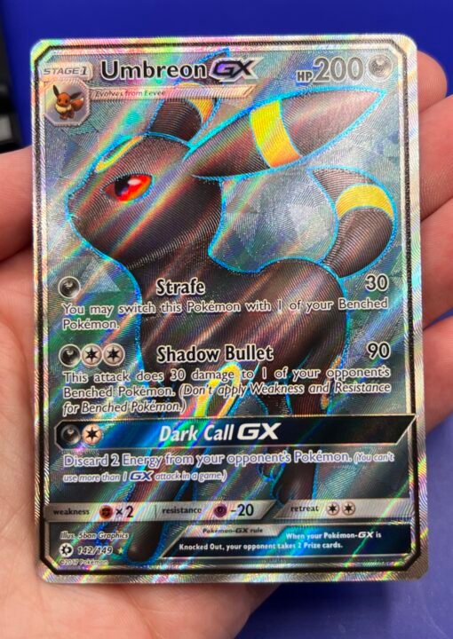 2017 Pokémon Sun And Moon Base Set Umbreon GX 142/149 (Full Art) Ultra Rare LP+ NM - Image 8