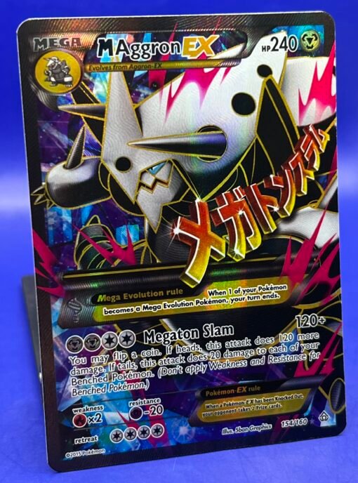 2015 Pokemon XY Primal Clash M Aggron EX 154/160 (Full Art) Holo NM- - Image 4