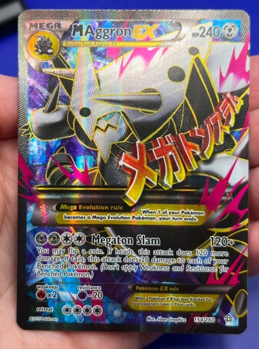 2015 Pokemon XY Primal Clash M Aggron EX 154/160 (Full Art) Holo NM- - Image 8