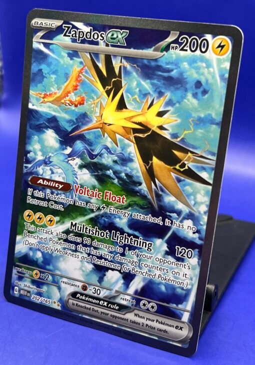 2023 Pokemon Scarlet & Violet 151 Zapdos ex 202/165 Holo SIR NM - Image 3