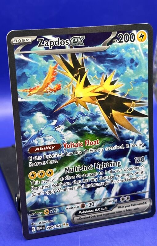 2023 Pokemon Scarlet & Violet 151 Zapdos ex 202/165 Holo SIR NM - Image 4