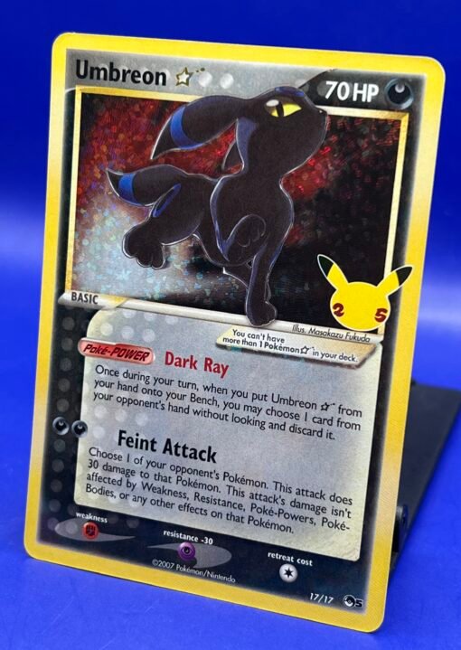 2007 Pokemon Celebrations 25th Classic Collection Umbreon 17/17 Gold Star NM - Image 4