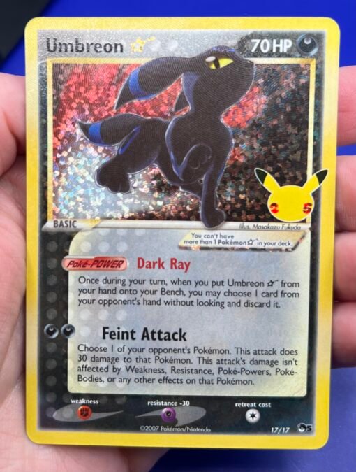 2007 Pokemon Celebrations 25th Classic Collection Umbreon 17/17 Gold Star NM - Image 8