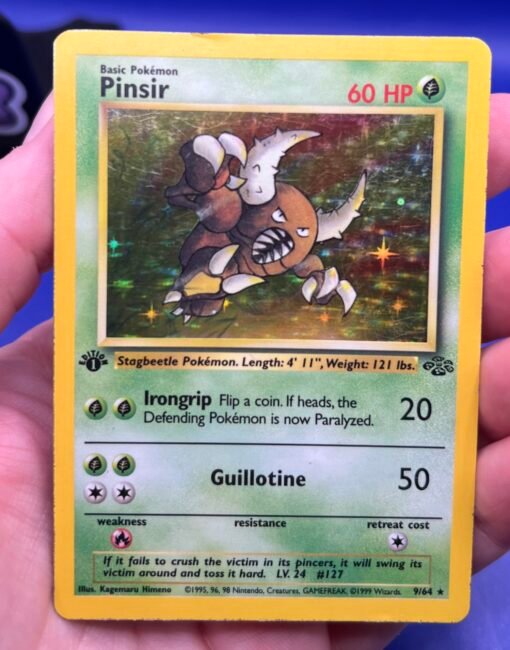 1999 Pokemon WOTC Jungle 1st Edition Pinsir 9/64 Holo Rare MP - Image 8