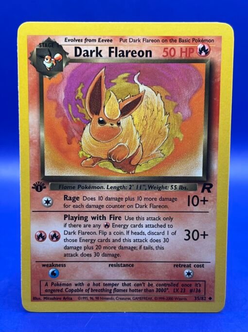 2000 Pokemon Team Rocket Dark Flareon 1st Edition 35/82 NM - Image 7