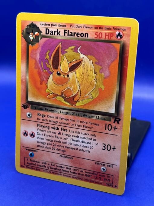 2000 Pokemon Team Rocket Dark Flareon 1st Edition 35/82 NM - Image 3