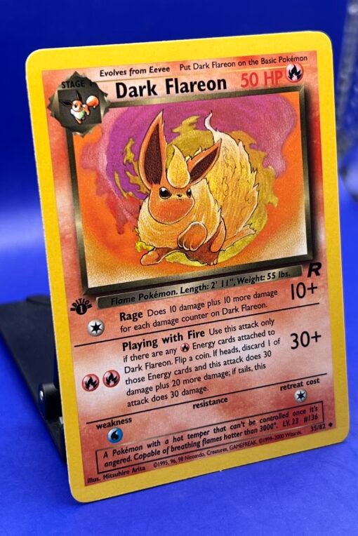 2000 Pokemon Team Rocket Dark Flareon 1st Edition 35/82 NM - Image 2
