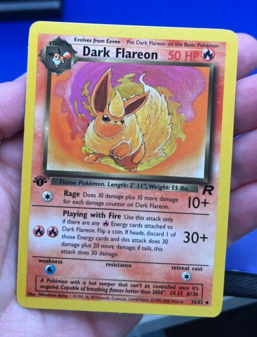 2000 Pokemon Team Rocket Dark Flareon 1st Edition 35/82 NM - Image 6