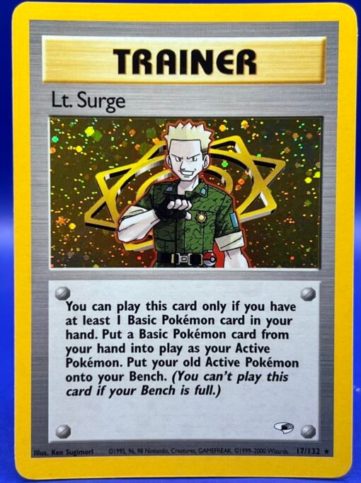 2000 Pokemon Gym Heroes Lt. Surge 17/132 Trainer Holo NM-