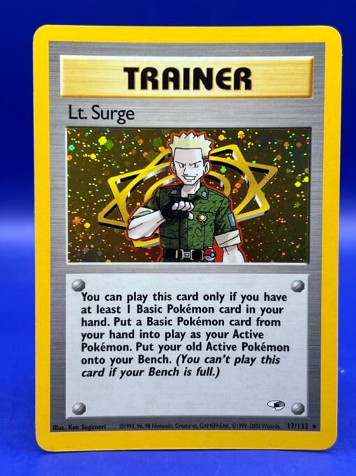 2000 Pokemon Gym Heroes Lt. Surge 17/132 Trainer Holo NM- - Image 2