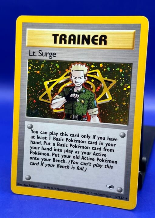 2000 Pokemon Gym Heroes Lt. Surge 17/132 Trainer Holo NM- - Image 3