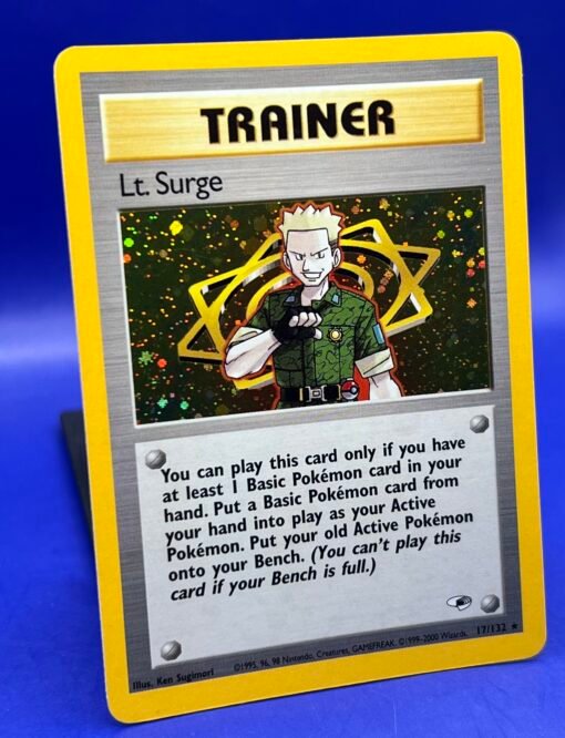 2000 Pokemon Gym Heroes Lt. Surge 17/132 Trainer Holo NM- - Image 4
