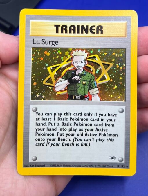 2000 Pokemon Gym Heroes Lt. Surge 17/132 Trainer Holo NM- - Image 8