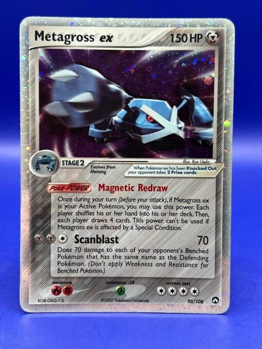 2007 Pokemon Power Keepers Holo Rare Metagross ex 95/108 DMG - HP - Image 2