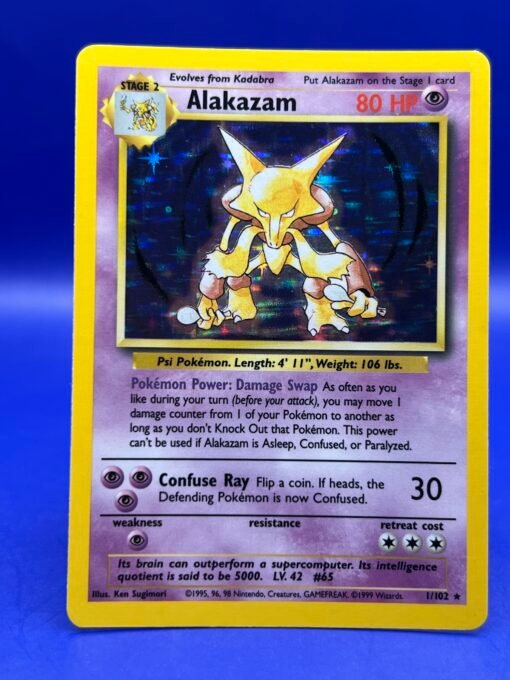 1999 Pokemon Base Set Unlimited #1 Alakazam NM- - Image 2