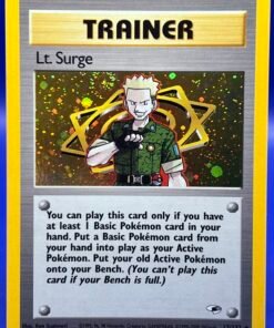 2000 Pokemon Gym Heroes Lt. Surge 17/132 Trainer Holo SWIRL NM-